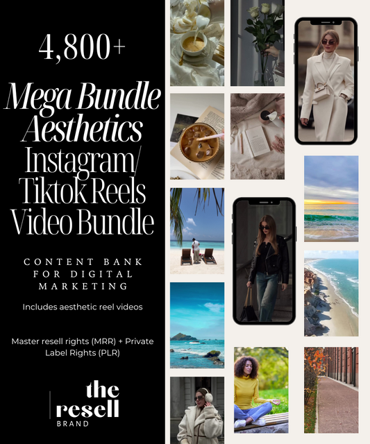 4800+ Instagram/Tiktok Reel Videos Content Bank | Aesthetic, Faceless, Men, Travel, Luxury Women and Melanin Videos | MRR