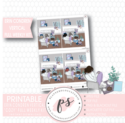 Cozy Winter Full Weekly Kit Printable Planner Stickers (for use with Erin Condren Vertical) - Plannerologystudio