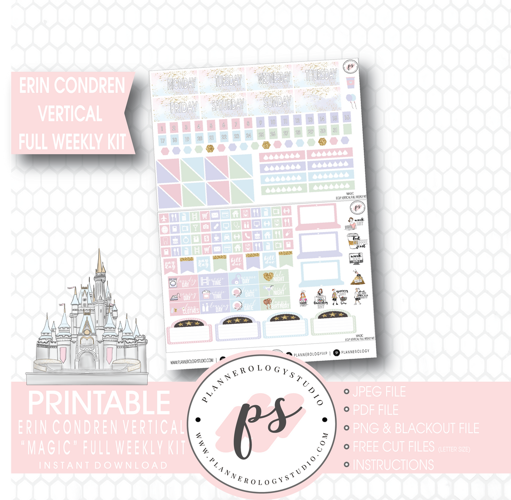 Disney Kit [Planner Stickers]  Pretty planner printables, Planner