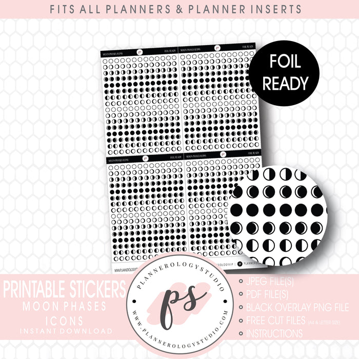 TINY BOW Printable Planner Stickers Foil Ready Functional 